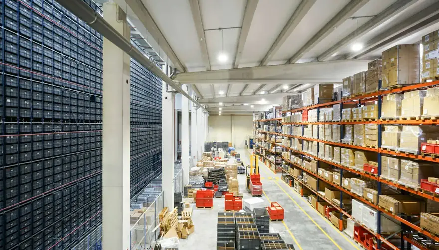 Warehouse with goods